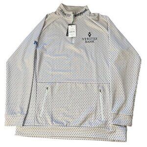 NWT Mizzen + Main Men's Versa Quarter 1/4 Pullover M Trim Fit Geo Pastel‎ Grey |